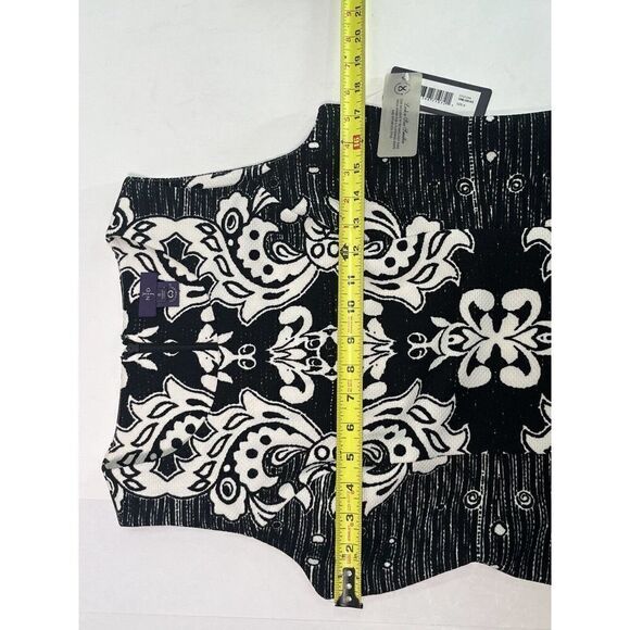 NYDJ Black White Floral Sheath Shaper Dress Sleeveless Size 8 Slimming - Picture 11 of 16